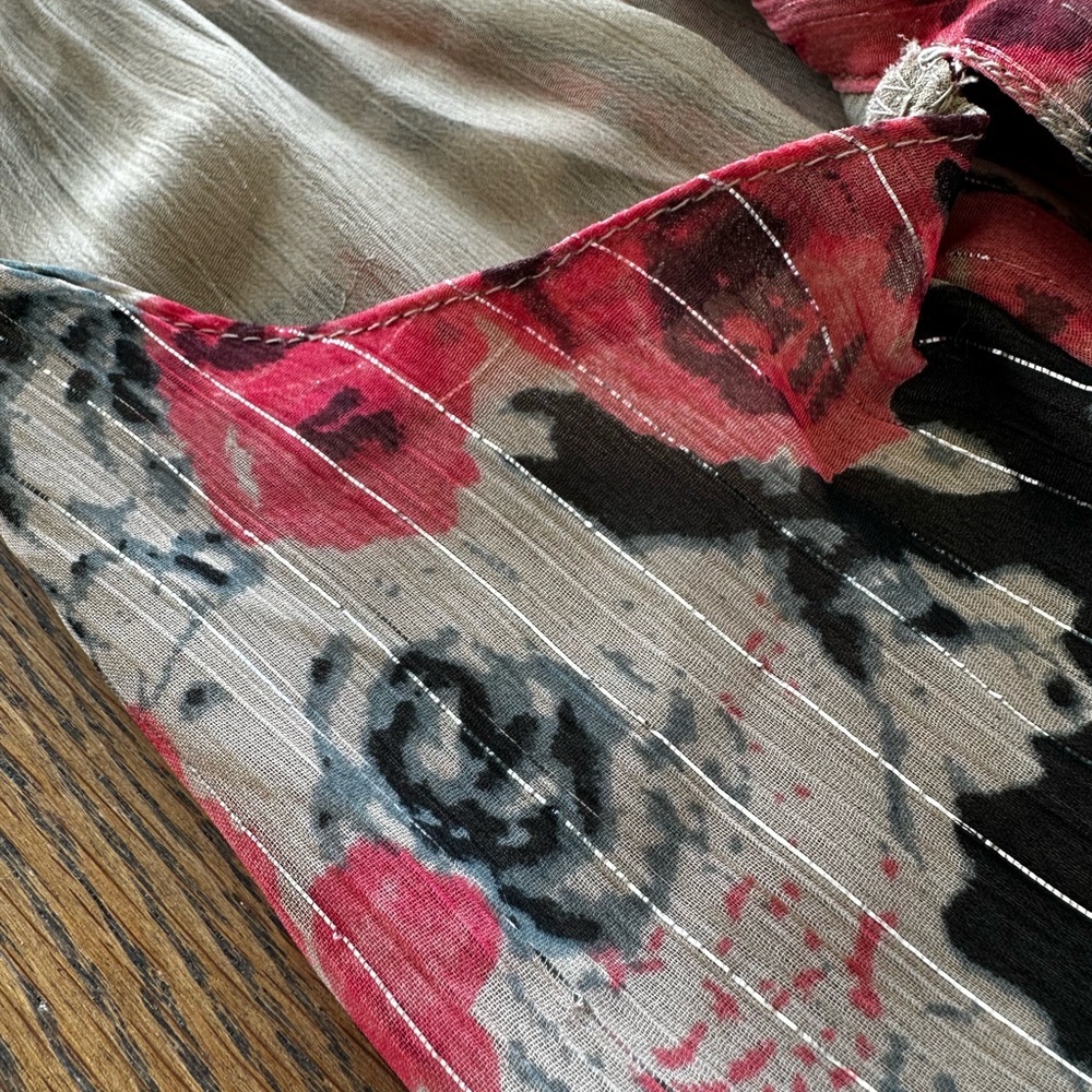 ASTR the Label Eartha Floral Tiered Maxi Dress Multicolor Taupe Pink Stunning - Picture 6 of 15